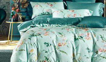 Комплект постельного белья зеленое Асабелла 1440-6